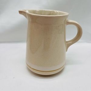 Vintage Stoneware Hand Painted Japan Creamer Pitcher cream in color Gold stripe